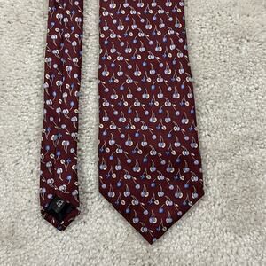Tom James Tie Executive Collection Mens Silk Handmade USA Cherry Necktie